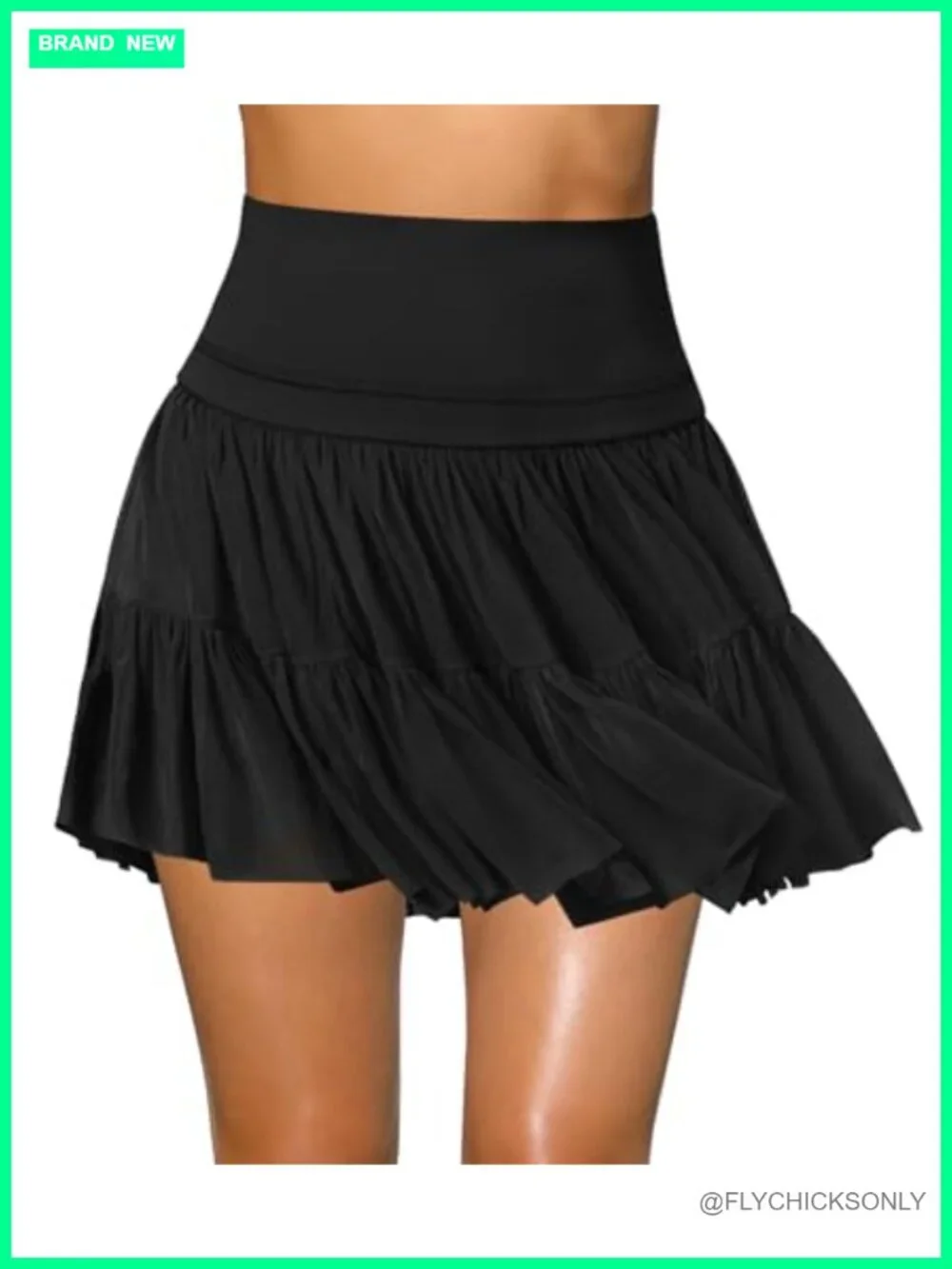Flowy High Waisted Pleated Skort with Shorts and Pockets